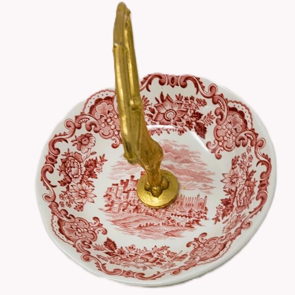 Enoch Wedgwood Royal Homes of Britain Serving Dish with Handle, Pink 1965-1980 - Picture 2 of 8